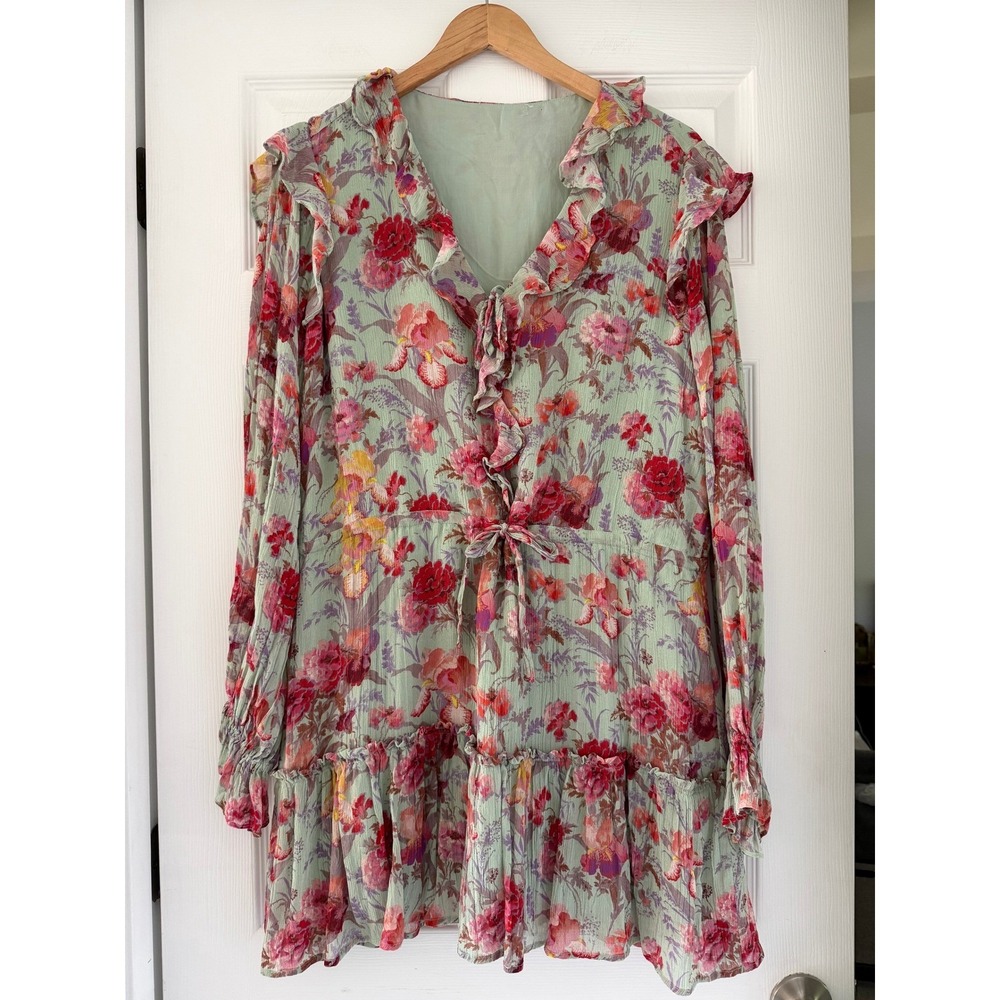 Paige Garcelle Floral Silk Midi Dress Garden